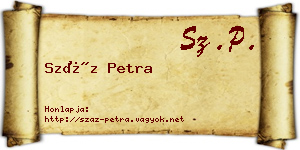 Száz Petra névjegykártya