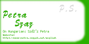 petra szaz business card